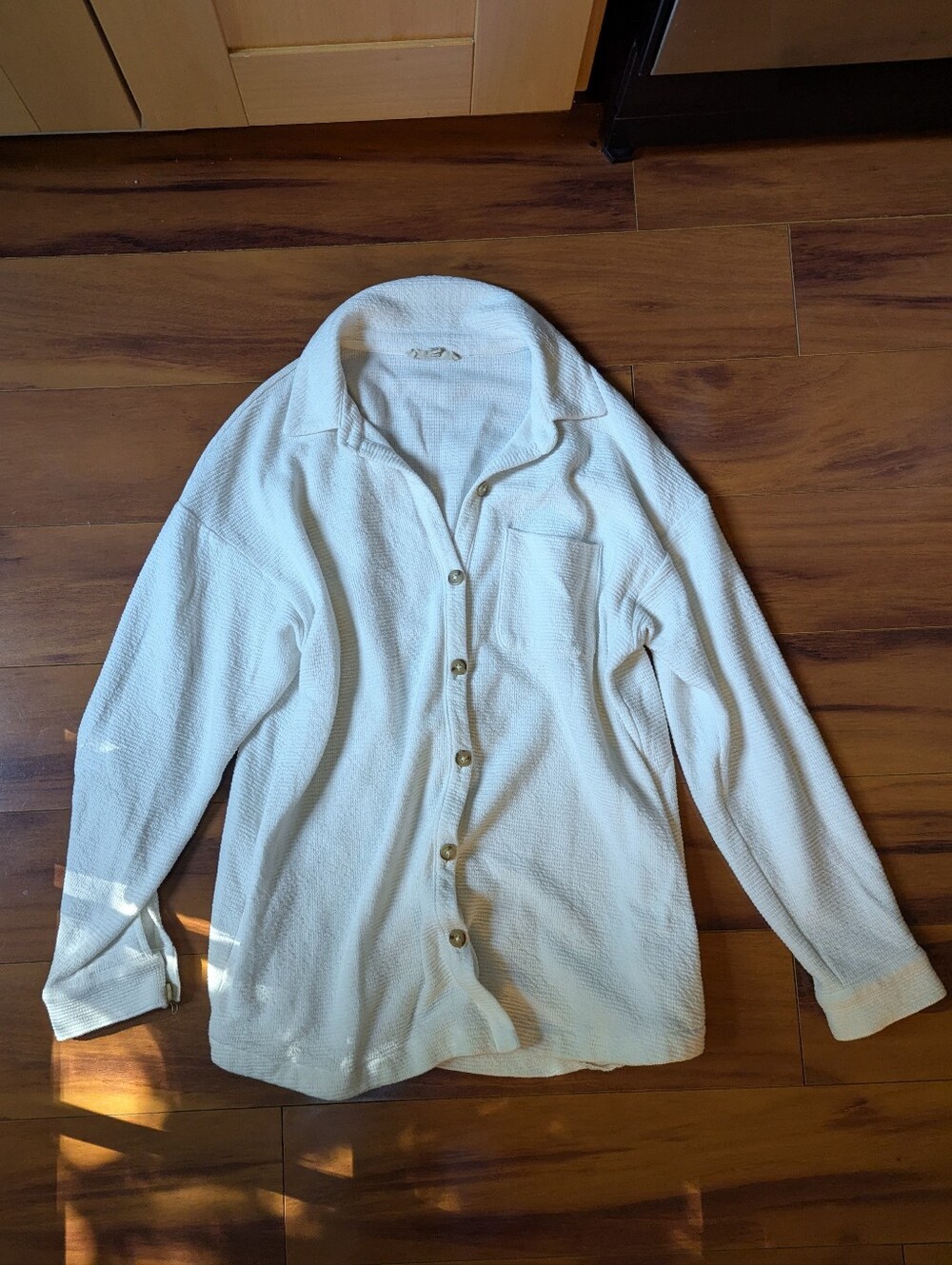 Madewell Cream Shirt Jacket With Pockets